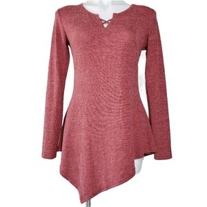 JayJay | Coral Salmon Pink Asymmetrical Blouse S